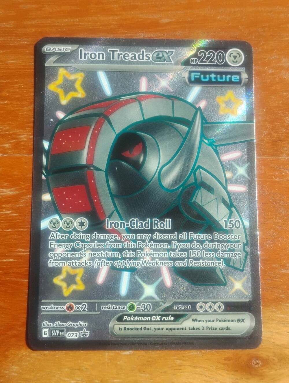 Near Mint 2024 Holo Ultra Rare Full Art Iron Treads EX 073 Promo Pokemon Card